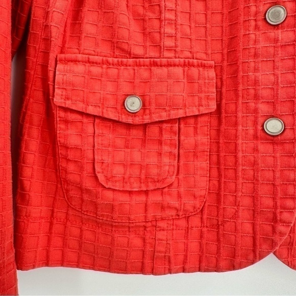 Coldwater Creek Women’s Red Orange Cotton Textured Jacket Size 8P - Picture 5 of 11